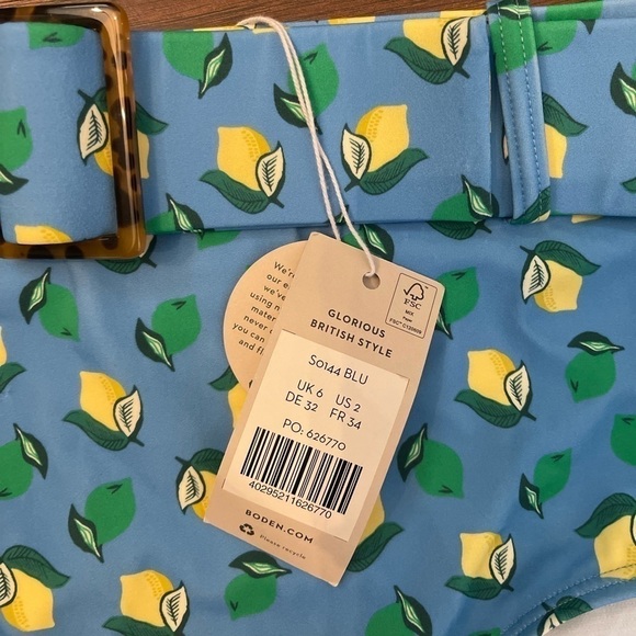 NWT Boden Kythira Lemon Bikini Size 2 & 34D - Picture 6 of 7